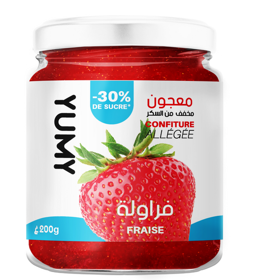 Confiture allégée en sucre YUMY Fraise, 200g