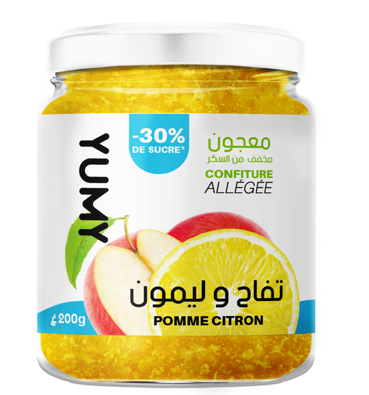 Confiture allégée en sucre YUMY Pomme Citron , 200g