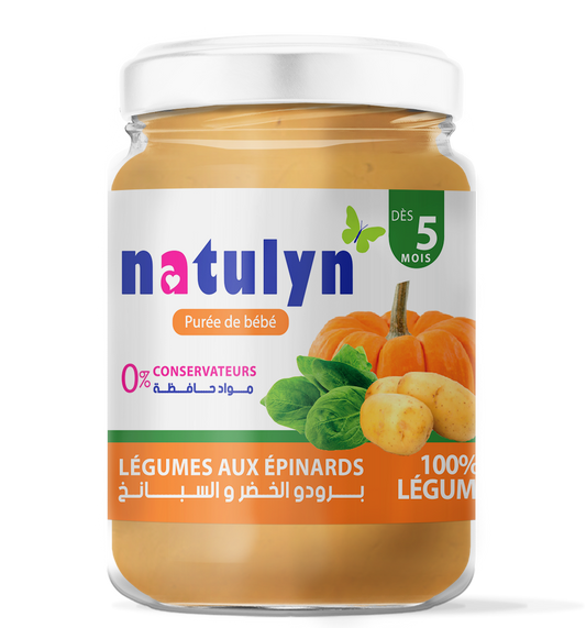 Purée de légumes aux épinards