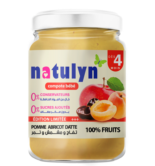 Compote bébé Pomme Abricot Datte
