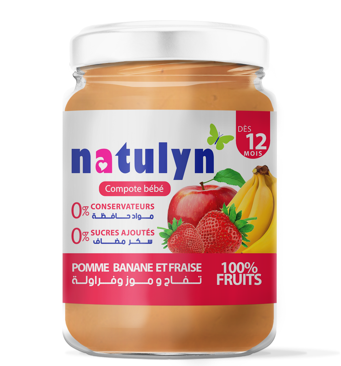 Compote bébé Pomme Fraise Banane